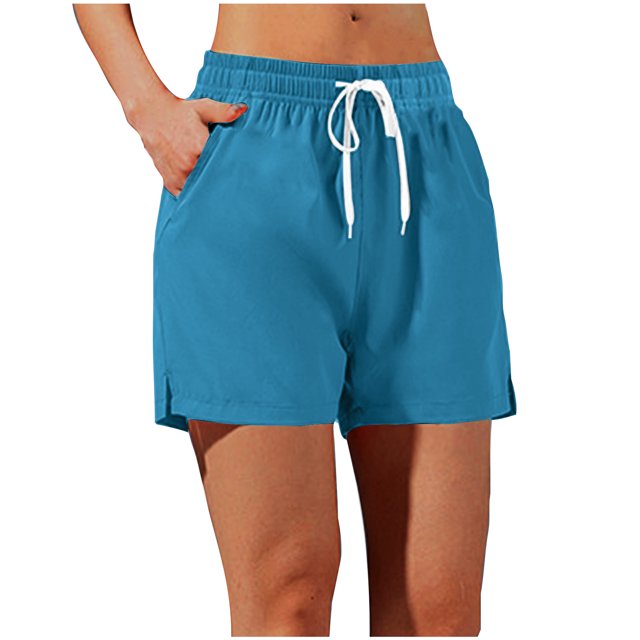 Yuyuzo Running Shorts for Women Drawstring Elastic Waist Sweat Shorts Workout Athletic Gym Shorts with Pockets