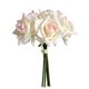 thumbnail image 1 of Kearding Rosas artificiales 5 cabezas flores falsas novia ramo de boda toque Real romántico para ceremonia fiesta foto Prop diseño Decoración blanco rosa, 1 of 6