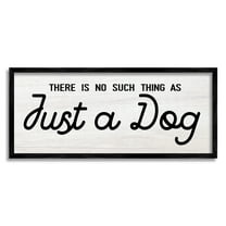 Stupell Industries Just A Dog Rustic Typography Animal Lover Quote Framed Wall Art, 30 x 13, Design by Daphne Polselli