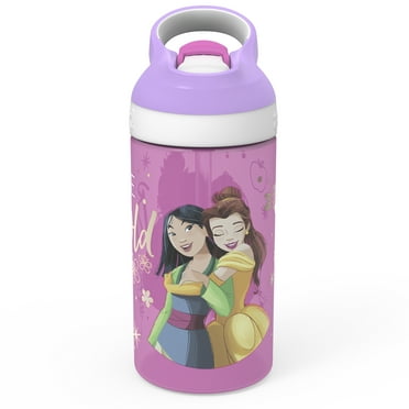 Zak Designs Disney 16 ounce Reusable Plastic Water Bottle, Ultimate Princesses