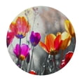 thumbnail image 2 of JEUXUS Black and White Red Flower Elegant Tulip Still Life Round Tablecloth for Picnic Dining Kitchen Farmhouse White, 2 of 7