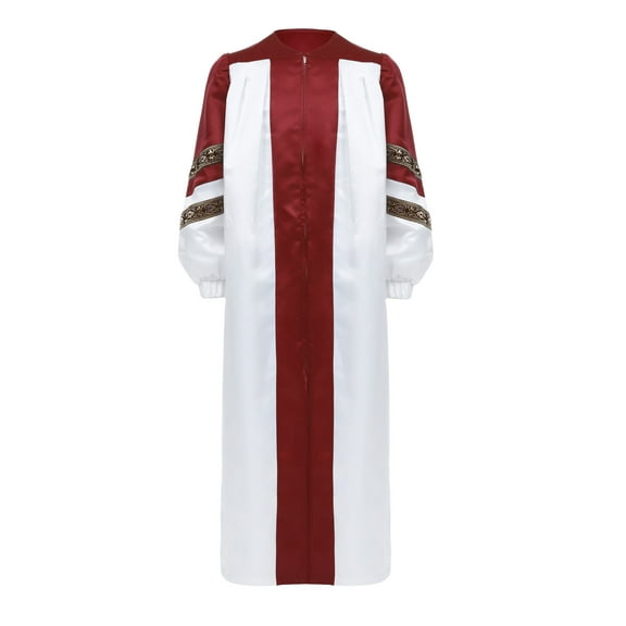 Haitryli Baptism Church Gown for Boys Praise Dance Dresses Choir Robe Tunic Dancewear Graduation Clothing Burgundy 16
