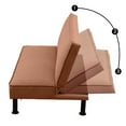 thumbnail image 4 of Aukfa Modern Futon Convertible Sofa Bed for Home Office, Adjustable Backrest, Flannel, Brown, 4 of 10