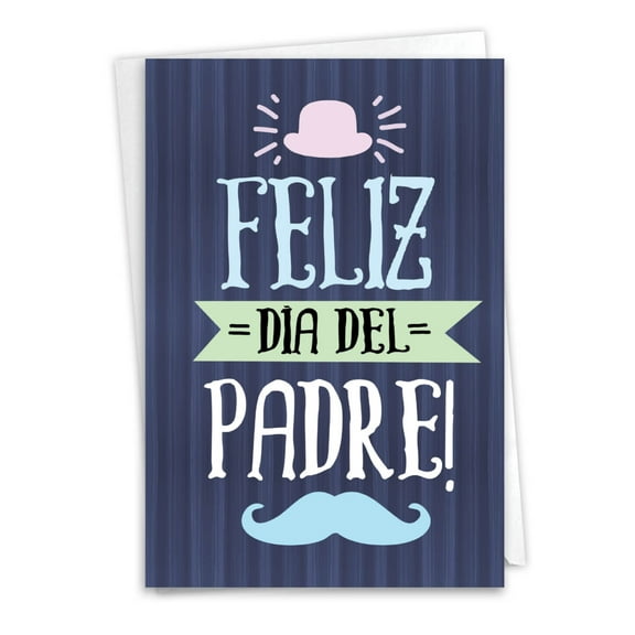 NobleWorks Spanish Father's Day Greeting Card with 5 x 7 Inch Envelope (1 Card) Dad Padre Mas Increible C8863FDG-SL