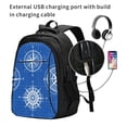 thumbnail image 2 of Vsdgher Compass Print Travel Laptop Backpack, Laptops Backpack with USB Charging Port, Water Resistant Computer Bag Gift for Men & Women, 2 of 7