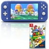 Nintendo Switch Lite (Blue) Gaming Console Bundle with Super Mario 3D World