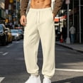 thumbnail image 2 of Jerdar Men's Solid Drawstring Jogger Sweatpants Elastic High Waist Cuffed Ankle Loose Casual Trousers For Fall Winter Workout Pants for Men, 2 of 9