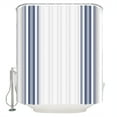 thumbnail image 2 of Abstract Geometric Blue Stripe, Bathroom Curtain 72 Inch Shower Curtain with Hooks, White Backdrop Waterproof Polyester Bath Curtain Washable Bathtub Curtain 48''x 72'', 2 of 6