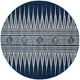 thumbnail image 3 of SAFAVIEH Evoke Keisha Abstract Area Rug, Royal/Ivory, 6'7" x 6'7" Round, 3 of 4