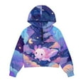 thumbnail image 4 of Xoenoiee Axolotl Cloud Moon Star Print Girls Oversized Half Zip Hoodies Long Sleeve Sweatshirts Casual Sweater Hoodie Pullover Tops with Pocket, 5-6 Years, 4 of 7