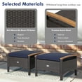 thumbnail image 4 of Gymax 2PCS Patio Ottomans Wooden Handles Rattan Knitting Foot Pedal Navy, 4 of 9