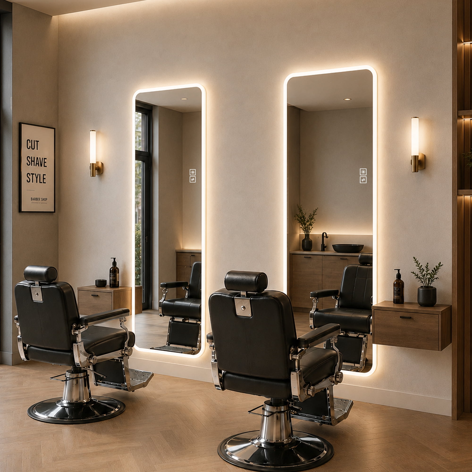 Full Length LED Mirror 65 x 21 Inch, Wall Mounted Vanity Mirror with Dimming Light and Anti-Oxidation Glass, Bedroom and Dressing Room Mirror, Clear