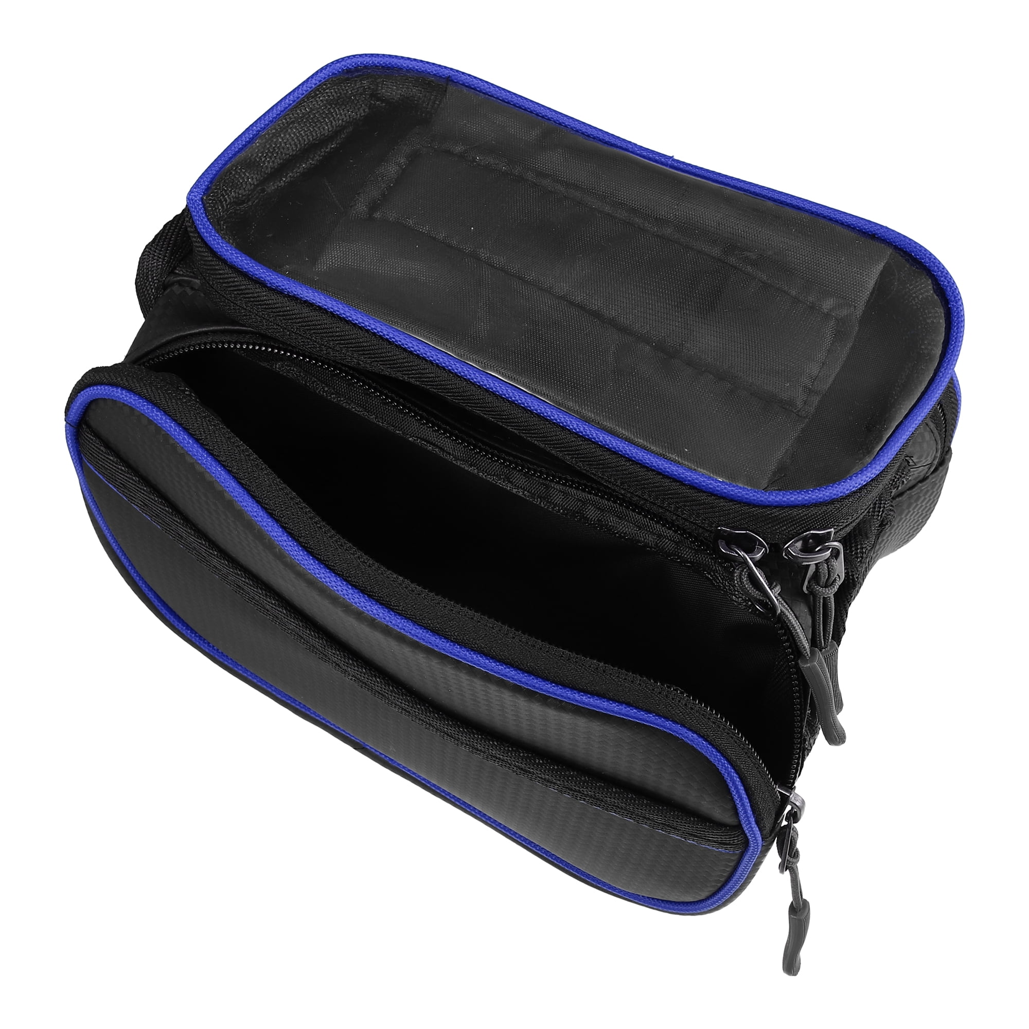Unique Bargains Bike Front Frame Bag with Touch Screen Phone Holder Black Blue