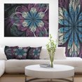 thumbnail image 1 of Purple Blue Rounded Fractal Flower - Floral Canvas Art Print, 1 of 3