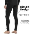 thumbnail image 5 of Mens 100% Merino Wool Base Layer Sets for Ski Midweight Thermal Underwear Top Bottom, 5 of 7