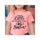 thumbnail image 1 of Camiseta de manga corta 100 % algodón con estampado "Puedo ser pequeña, pero voy a ser hermana mayor". Camisetas casuales y cómodas para niñas de verano., 1 of 6