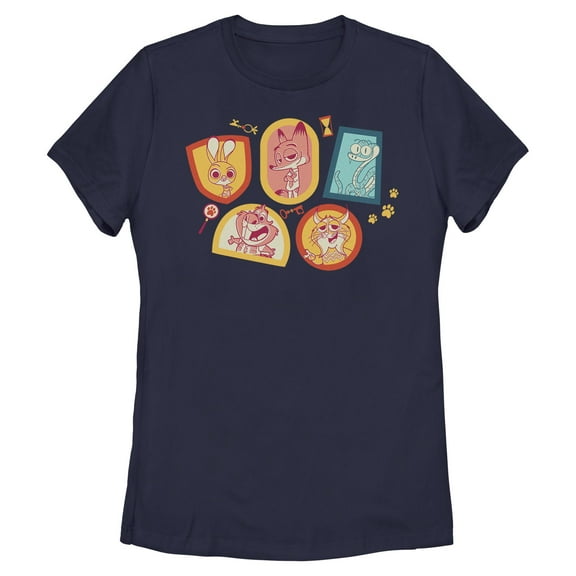 Womens Zootopia 2 Chibi Crew Portraits T Shirt