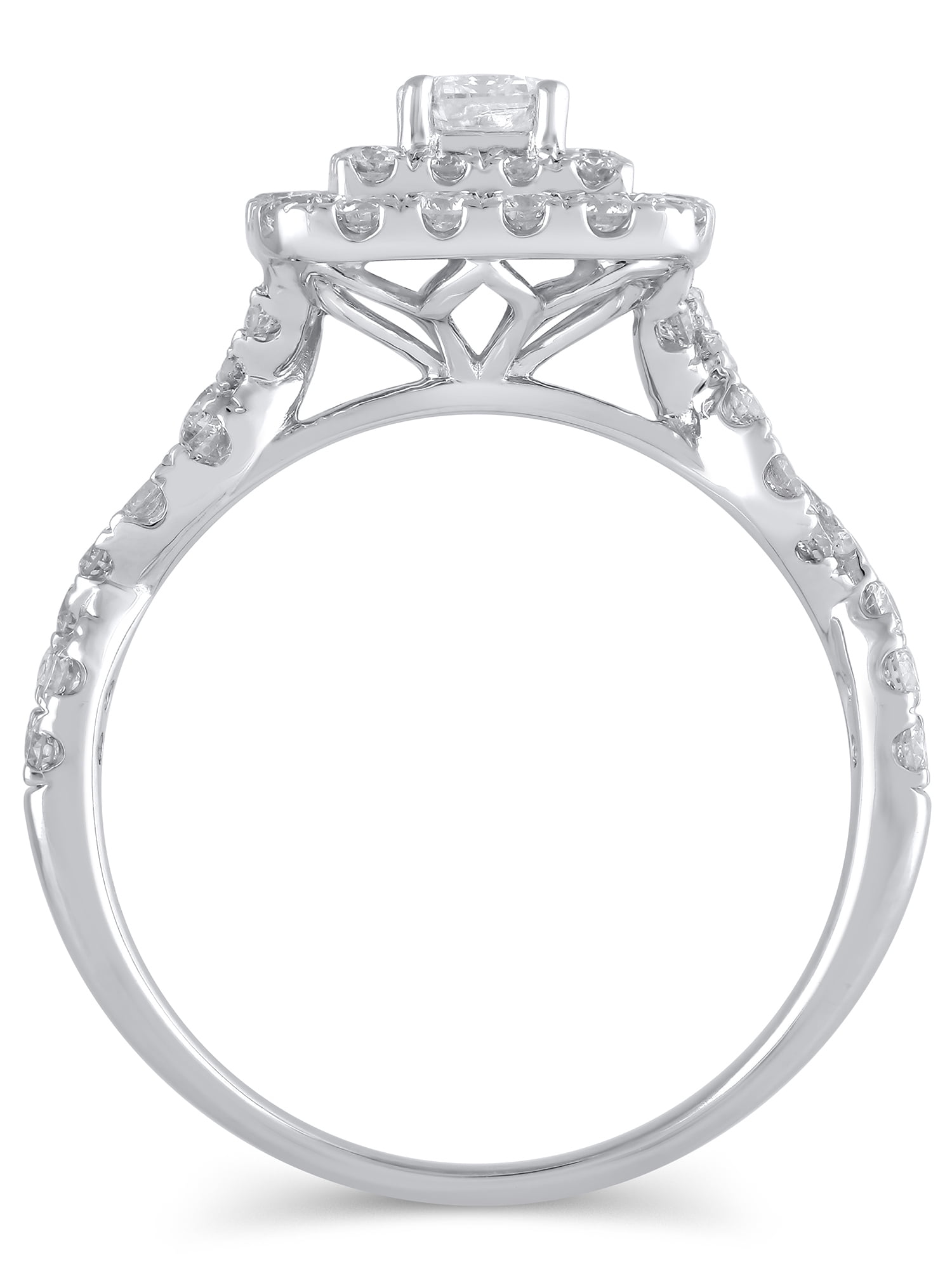 1-1/3 Carat T.W. (I2 clarity, H-I color) Brilliance Fine Jewelry Emerald cut Diamond Engagement Ring in 10kt White Gold, Size 8