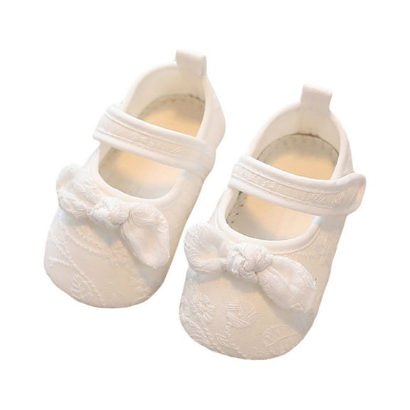 Infant Baby Girl Princess Shoes Non-Slip Soft Soled Lace Bowknot Flats Toddler First Walker Mary Jane Flats Shoes