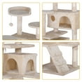 thumbnail image 4 of HomGarden 55'' Multi-Level Cat Tree Condo Cat Tower W/Scratching Posts & Plush Perch, Beige, 4 of 11