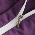 thumbnail image 4 of DNG Creations 1 Piece Double Ruffle Duvet Cover With Zipper Closure ( Solid Plum ) All-Season 100% Egyptian Cotton, 800 Thread Count ( Oversized King - Size ), 4 of 6