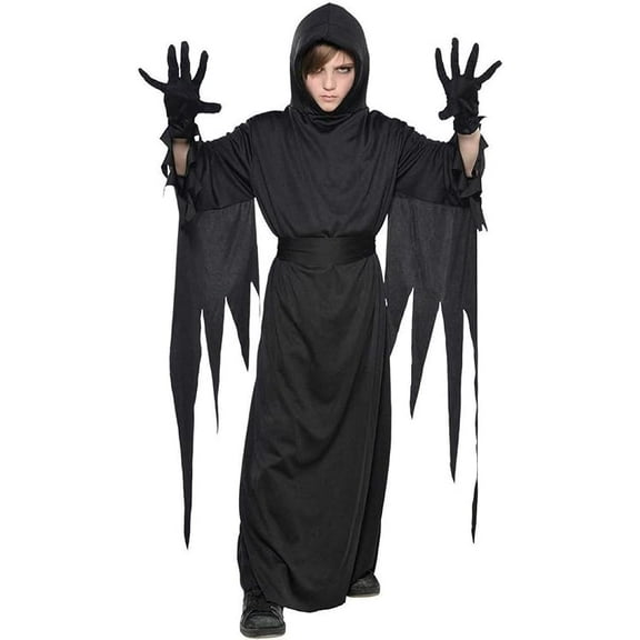 Amscan Black Terror Robe - Child Size (Pack of 3) - Spooky Costume Prop for Kids' Halloween Parties & Trick or Treat Fun