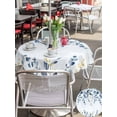 thumbnail image 5 of Outdoor Tablecloth with Umbrella Hole for Patio/Picnic/Party/Camping, Navy Blue Eucalyptus Leaves Waterproof Table Cloth Round Cover Washable, Retro Country Leaf Botanical (Dia 60"), 5 of 8