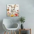 thumbnail image 5 of Fenyluxe Bunny Flowers Butterflies Canvas Wall Art Home Decor 12x12in, 5 of 6