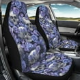 thumbnail image 3 of Yuyamidu Skull Car Seat Covers Set Purple Rose Auto Interior Seat Covers Car Accessories Set 2 Pcs Auto Front Seat Covers Saddle Blanket, Universal Fit, 3 of 7
