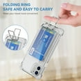 thumbnail image 3 of Design for iPhone 11 Case with Card Holder, Wallet Ring Holder Kickstand Case Clear Slim Four Corner Enhanced Protective Cover Anti-Scratch Shockproof Phone Card Case for iPhone 11, Clear, 3 of 8