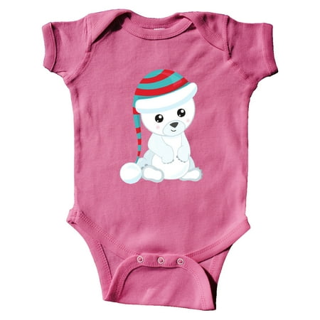 

Inktastic Cute Polar Bear White Bear Bear With Hat Gift Baby Boy or Baby Girl Bodysuit