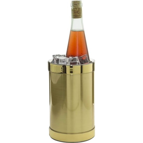 Double-Walled Insulated Wine Chiller, Brushed Gold