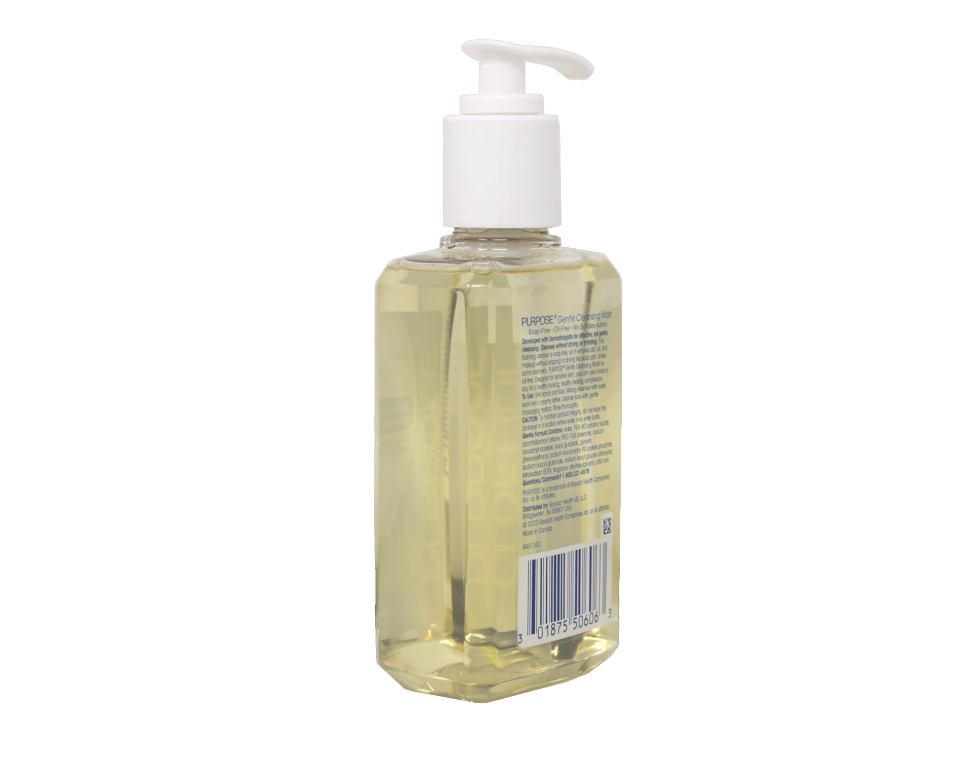Purpose Gentle Cleansing Face Wash for Sensitive Skin, Dermatologist Recommended, 6 oz, Pack of 3
