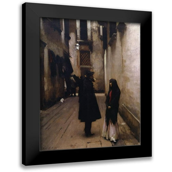 Sargent, John Singer 12x14 Black Modern Framed Museum Art Print Titled - Venetian Street, 1880