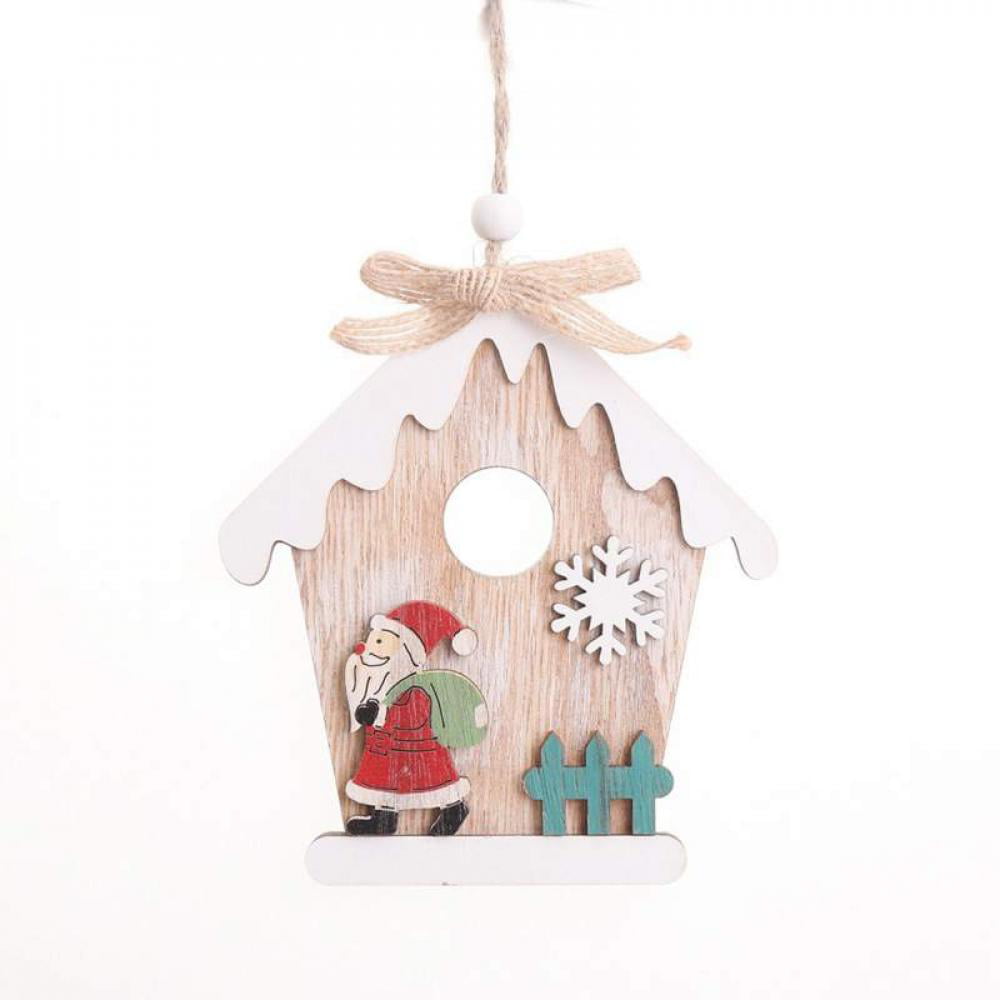 Details about   Christmas Tree Wooden Pendant Hanging Xmas Home Party Decor Door Ornaments 