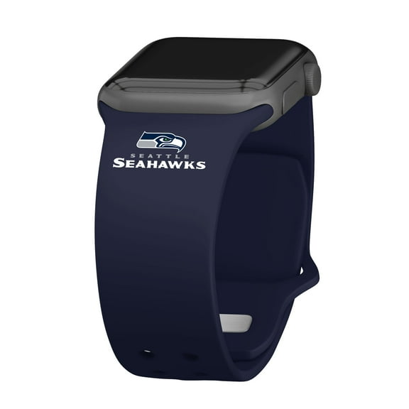 College Navy Seattle Seahawks Silicone Apple Watch Band