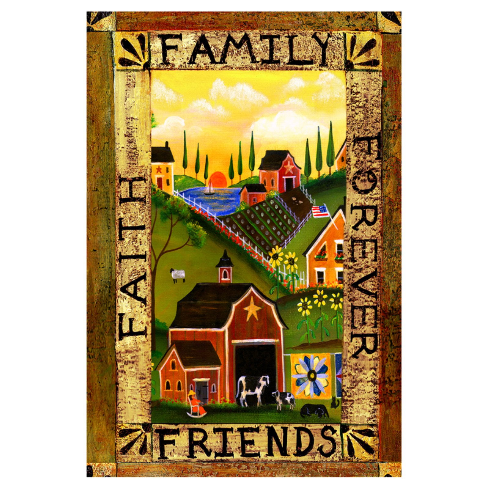 Toland Home Garden Americana Farm Flag - Walmart.com - Walmart.com