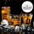 thumbnail image 2 of 2pcs Rock Icing Drinks Whisky Blocks Heart Wine Tool Bourbon Cubes, Stones, Dice Stones Rocks Shaped Drinker Cube Chilling Rock, Wedding Novel Party Reusable Metal Steel Stainless, 2 of 5