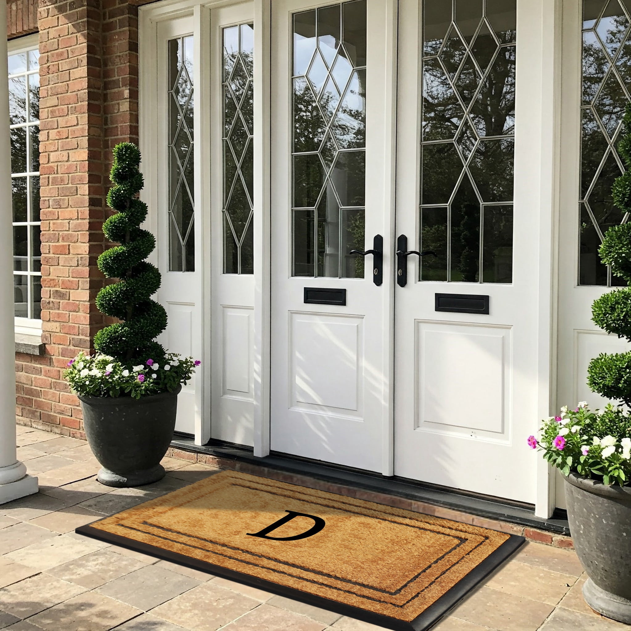 A1 Home Collections Natural Coir & Rubber Door Mat, Long-Lasting Entrance Doormats for Front Door, Thick & Non-Slip Durable Outdoor Entry Mat 30" x 60"