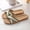 Green, variant on Breathable Linen Woven Slide Sandals Non-slip Durable Cross-Band Slippers Lightweight Comfortable Indoor Outdoor Beach Footwear Red 37