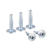 Uxcell #8 x 3/4" Carbon Steel Phillips Head Self Tapping Screws Silver Tone 200 Pack