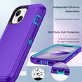 thumbnail image 5 of I-HONVA For iPhone 13 Case,3-Layer Military Grade Drop Protection Anti-Slip Bumper Rugged Shockproof Dustproof Protection 6.1 inch Phone Case,Purple Turquoise, 5 of 7