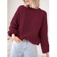 thumbnail image 4 of Suéter PRETTYGARDEN Oversized para Mujer Burdeos XL, 4 of 5