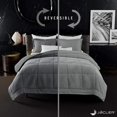 thumbnail image 4 of JÁCLER Lightweight Reversible Comforter Set - King/Cali King All Season Down Alternative Comforter Set Duvet Insert 3 Piece - 1 Comforter with 2 Shams Reversible King/Cali King Gray/Light Gray, 4 of 6