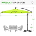 thumbnail image 6 of Scafild | 10 ft Colorful Lighted Cantilever Offset Hanging Outdoor Patio Umbrella W/ Easy Tilt - Apply Green, 6 of 9