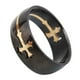 thumbnail image 2 of Anillo de cruz para hombre, anillo religioso de acero inoxidable, banda cruzada europea desmontable. 11, 2 of 9