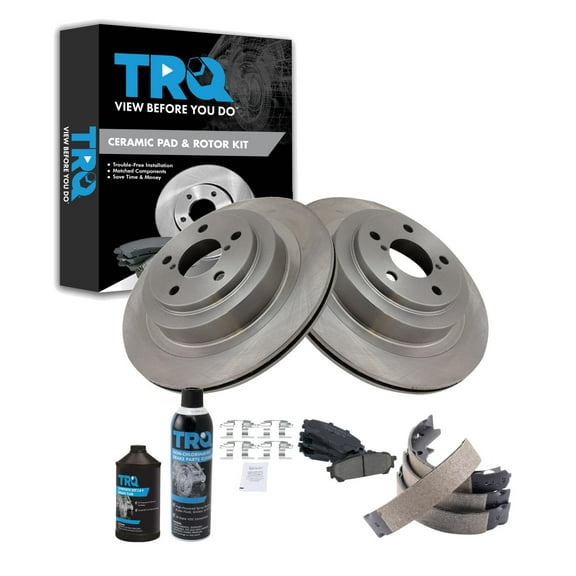 TRQ Rear Brake Pad & Rotor Kit BKA34830 Fits Select 2006-2007 Subaru Impreza