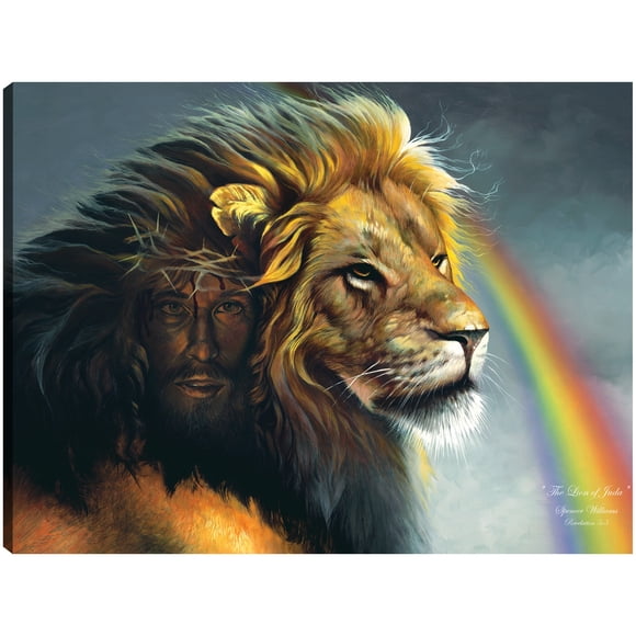 Cuadro Decorativo - león de judá Jr Impresión en canvas, estrechado.