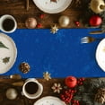 thumbnail image 4 of Christmas Table Runner Hello Winter Table Runners Snowflake Blue Cotton Linen Dresser Scarf Kitchen Dining Table Decor for Christmas Holiday Party Decor 13x72 Inch, 4 of 9
