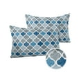 thumbnail image 2 of Morocco Geometric Quatrefoil Plaid Outdoor Pillow Covers Waterproof Throw Pillow Cover 20x12 Set of 2,Rectangle Decorative Pillowcases Cushion Case for Patio Sofa Couch,Blue and Grey Lattice on Linen, 2 of 7